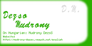 dezso mudrony business card